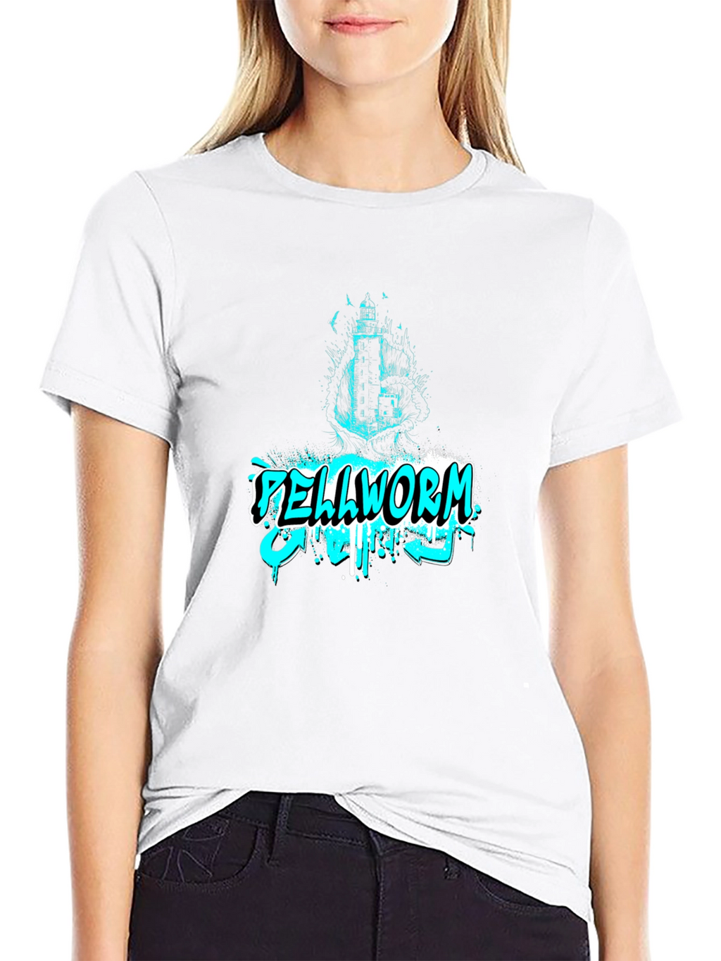 Hellworm Graphic Print Black T-Shirt