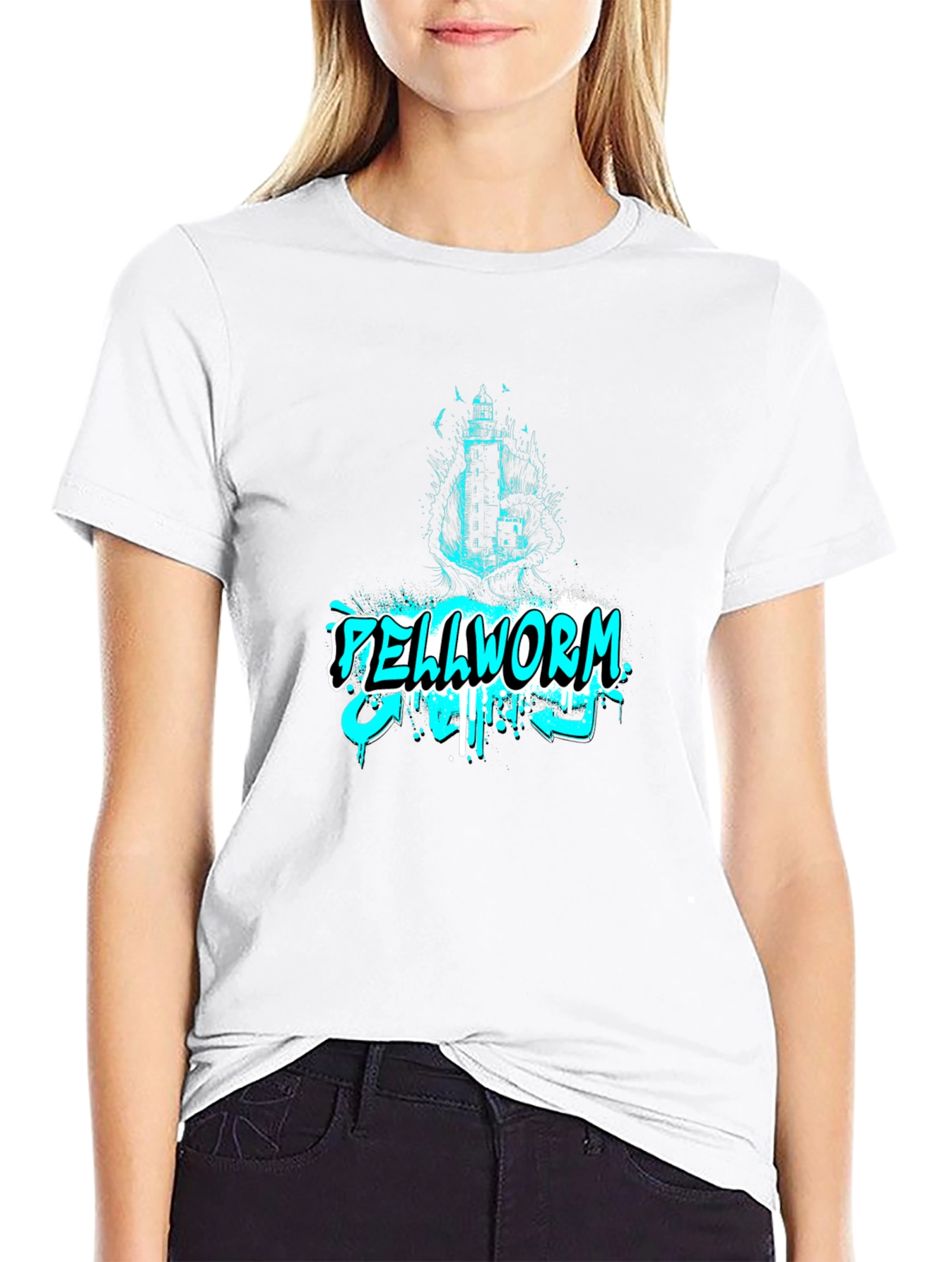 Hellworm Graphic Print Black T-Shirt