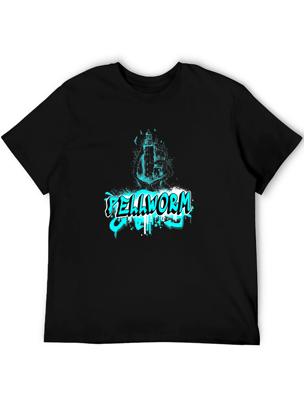 Hellworm Graphic Print Black T-Shirt