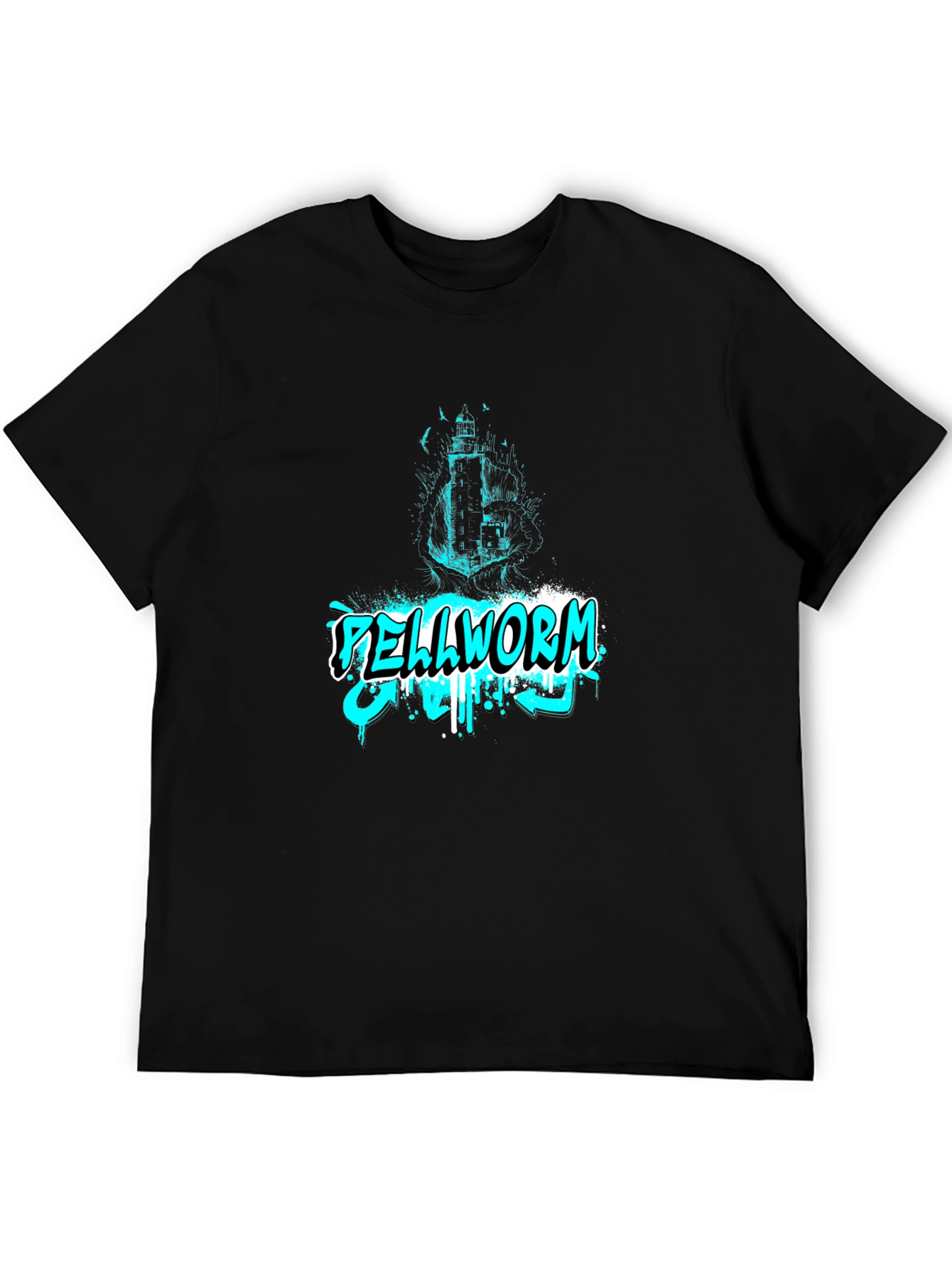 Hellworm Graphic Print Black T-Shirt