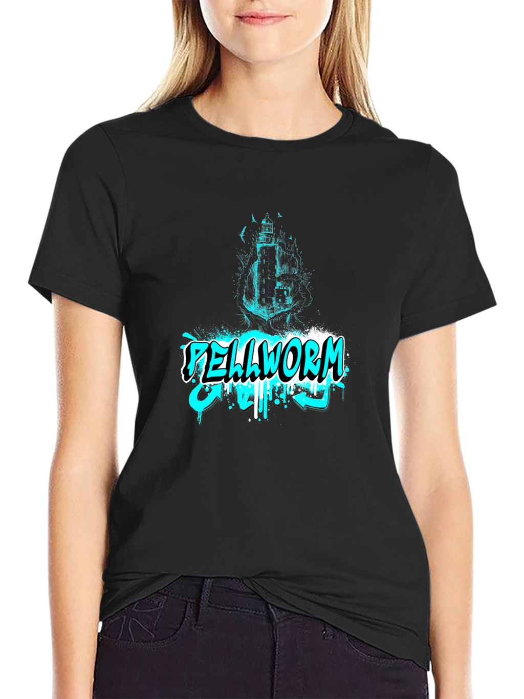 Hellworm Graphic Print Black T-Shirt