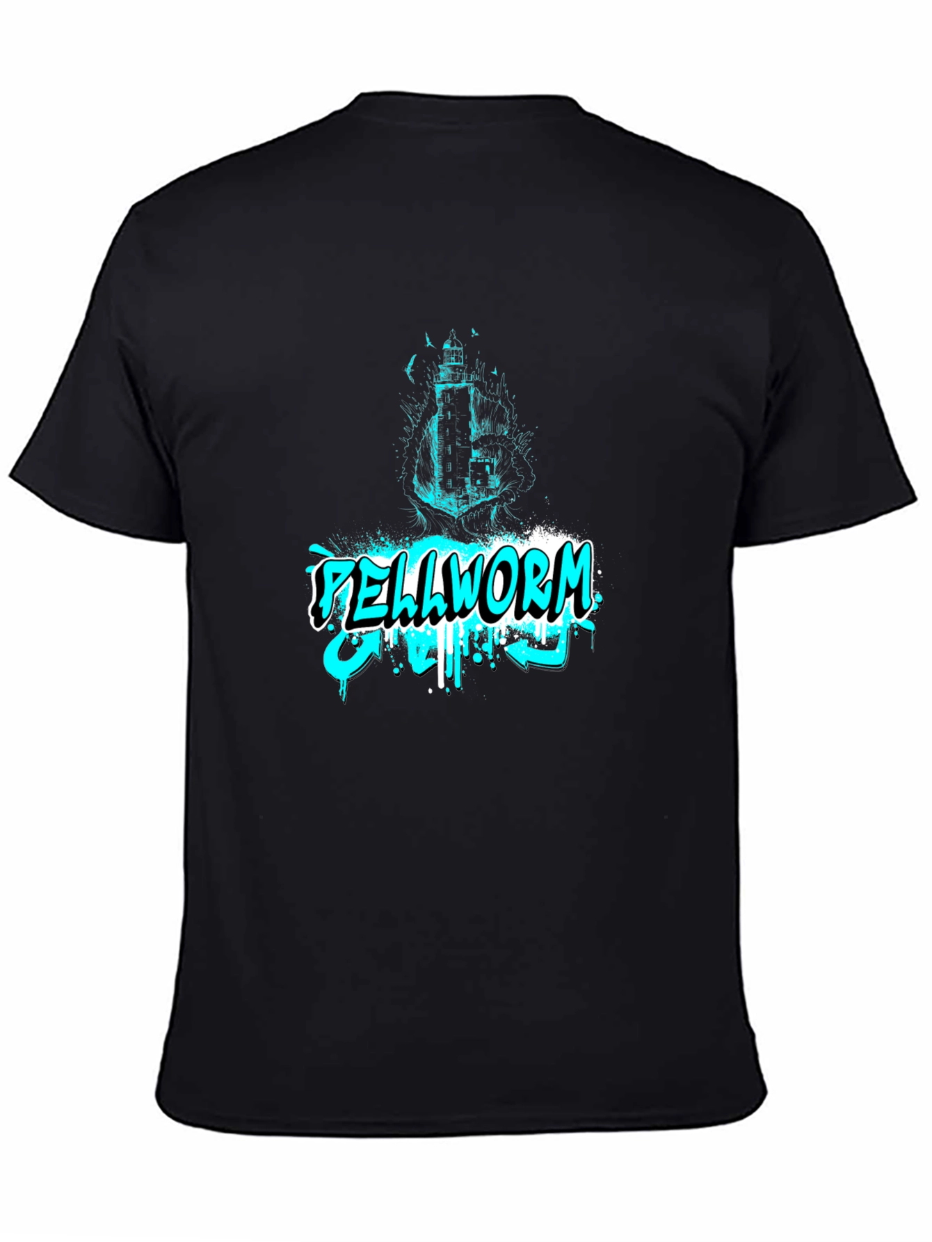 Hellworm Graphic Print Black T-Shirt