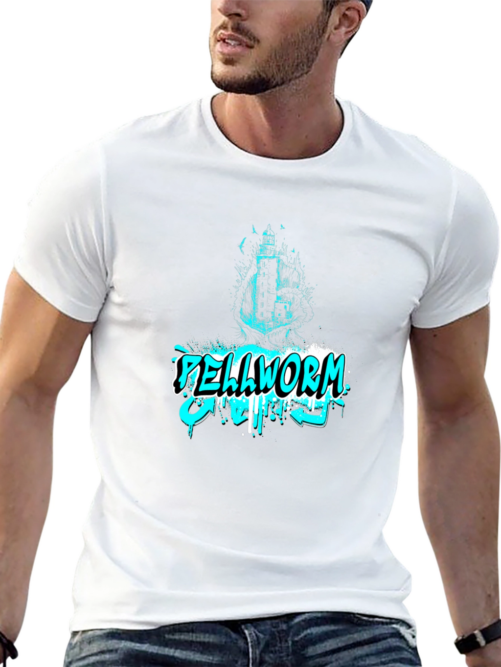 Hellworm Graphic Print Black T-Shirt
