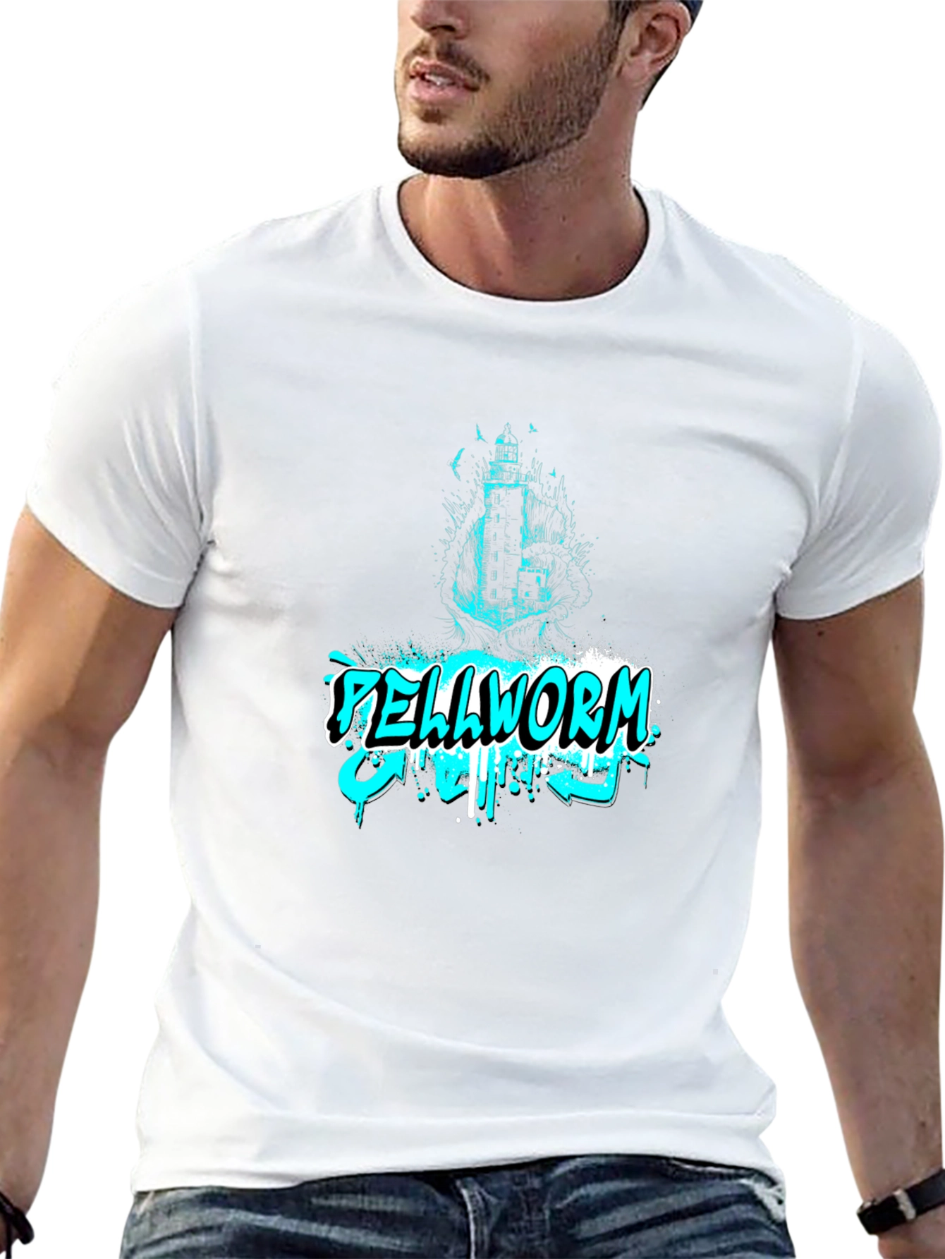 Hellworm Graphic Print Black T-Shirt