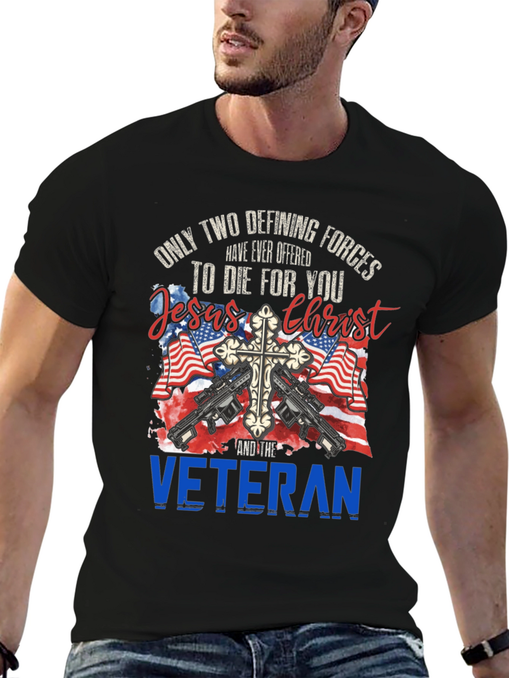 Jesus Christ and Veteran T-Shirt