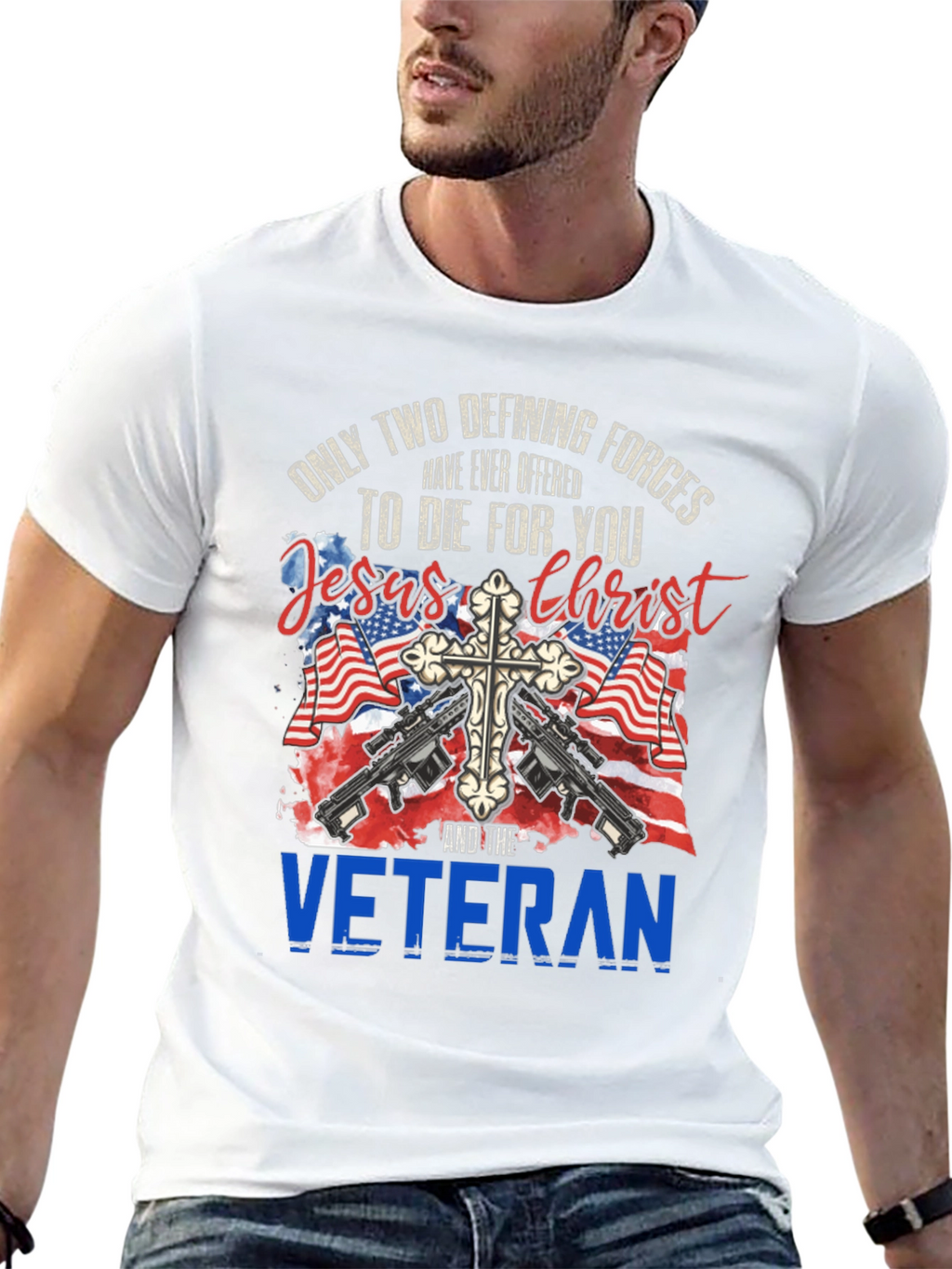 Jesus Christ and Veteran T-Shirt