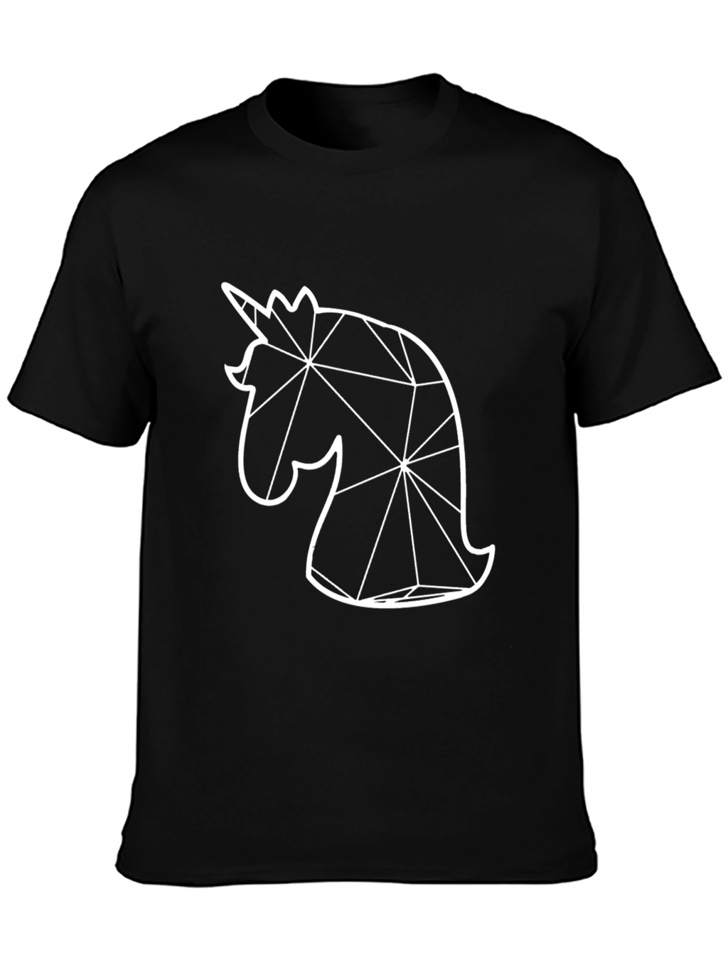 Geometric Unicorn Graphic Tee - Black