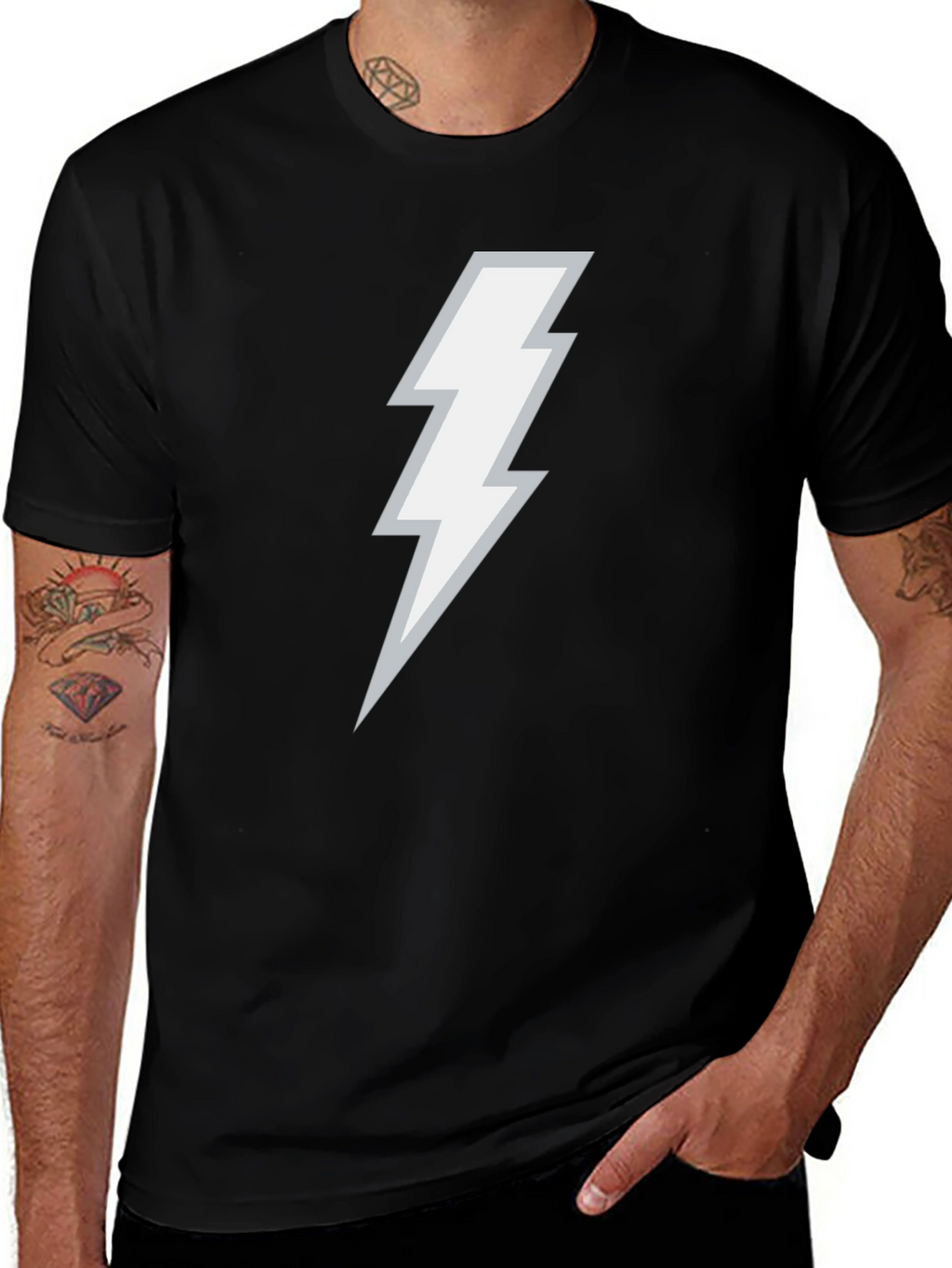 Lightning Bolt Graphic Black T-Shirt
