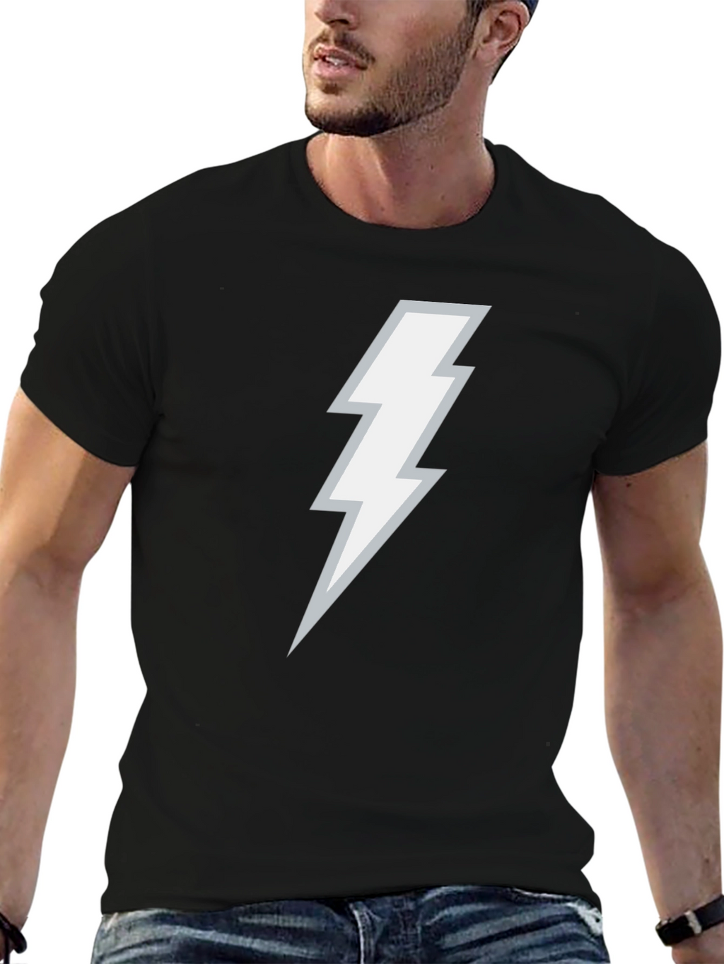 Lightning Bolt Graphic Black T-Shirt
