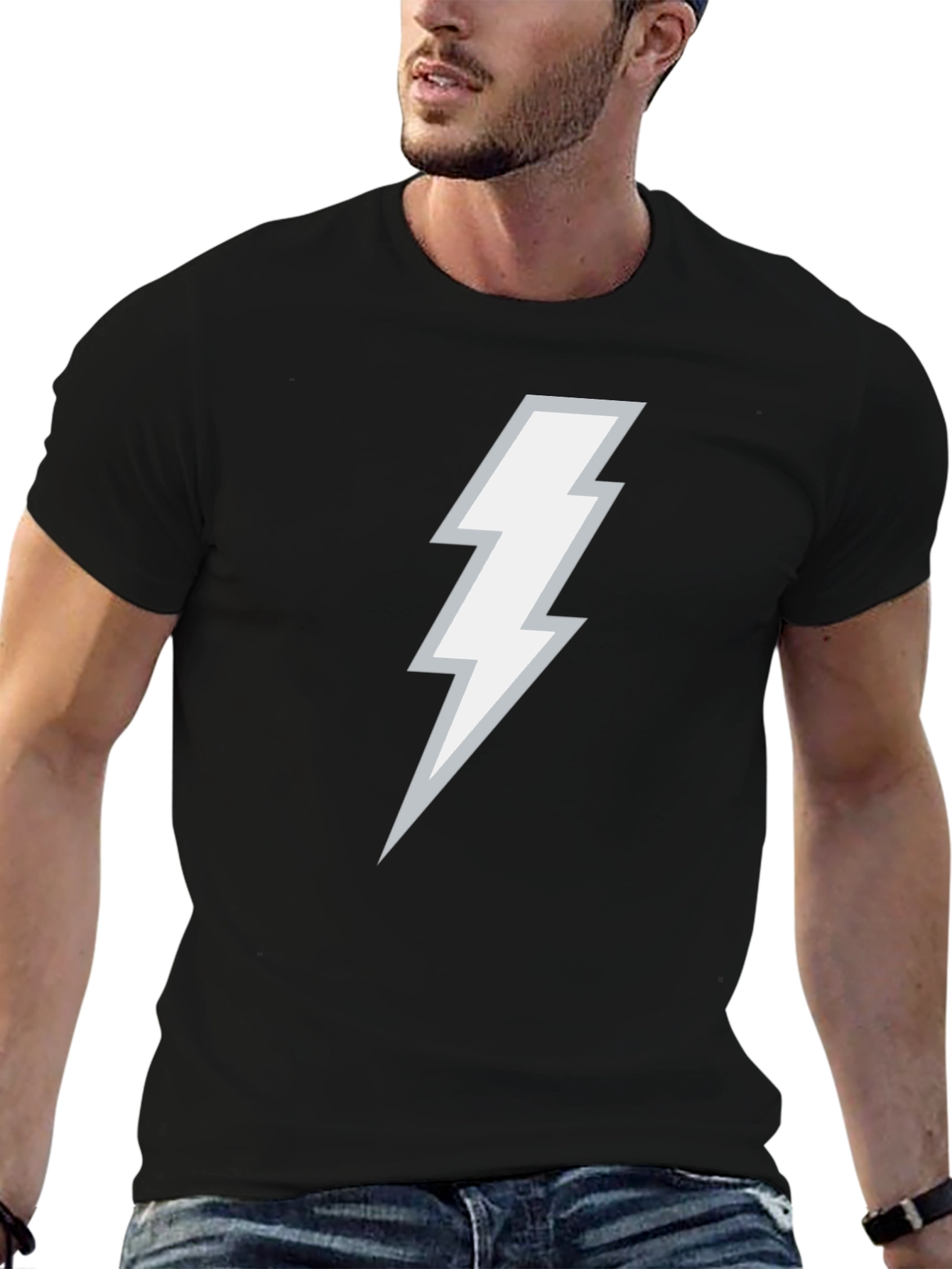 Lightning Bolt Graphic Black T-Shirt