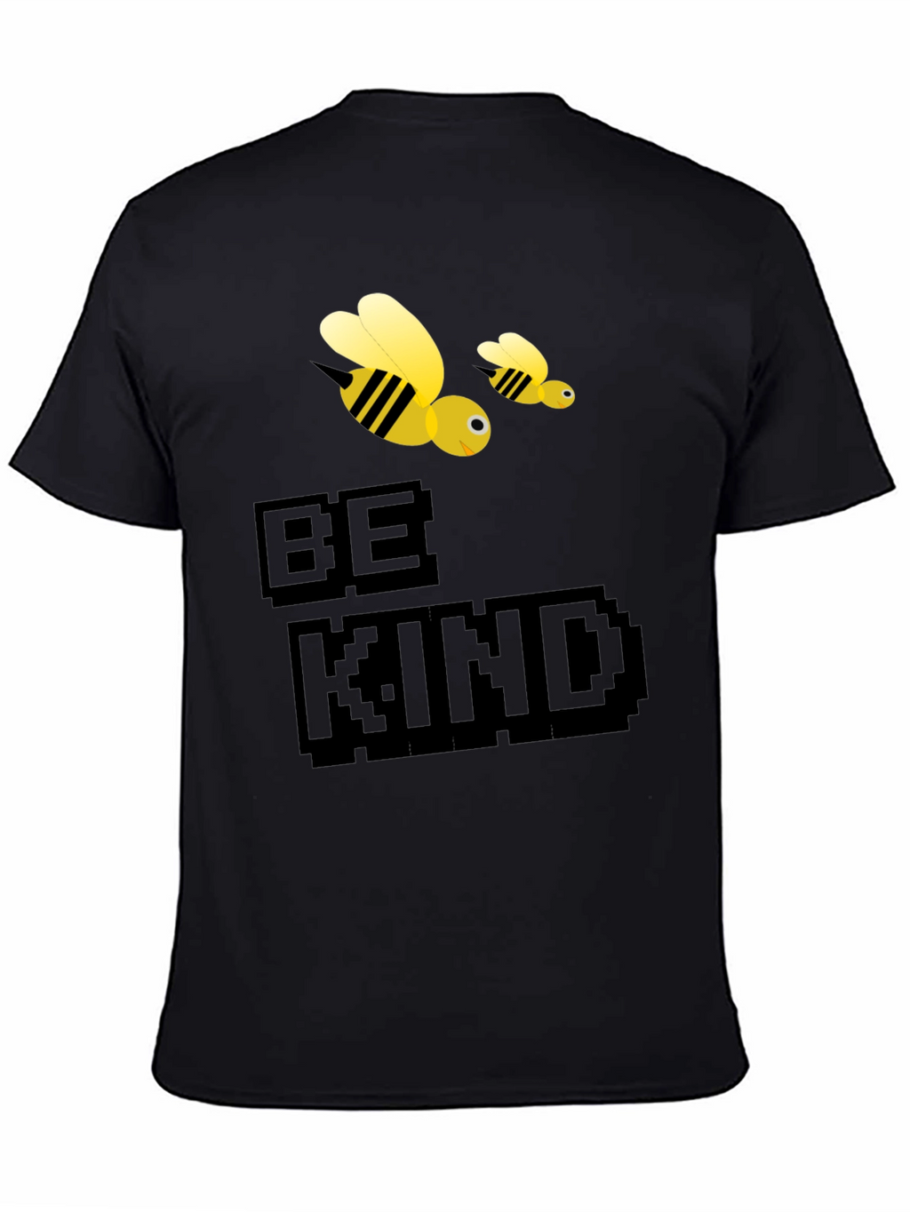 Be Kind Bee Graphic Tee - Black Cotton T-Shirt
