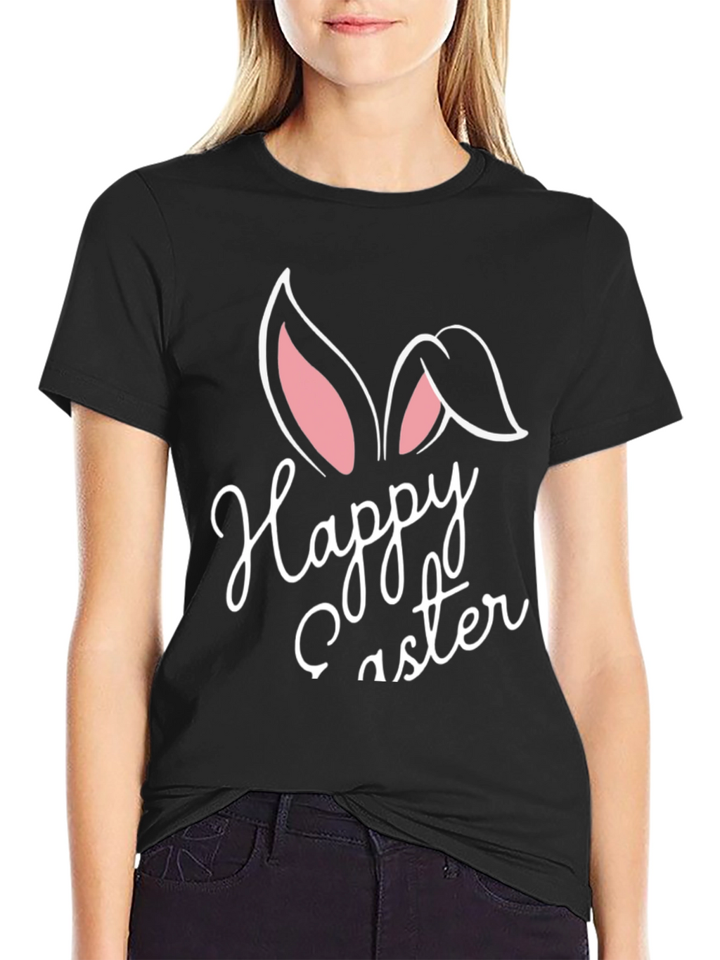Happy Easter Bunny Ears Graphic T-Shirt