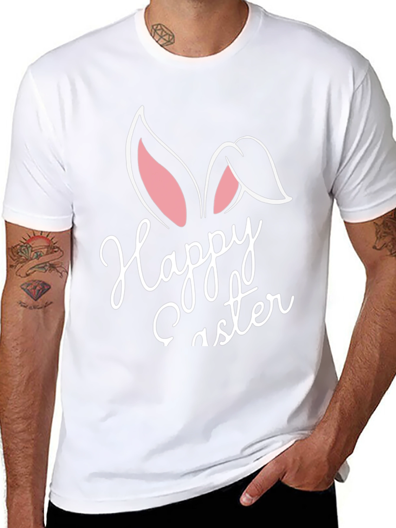 Happy Easter Bunny Ears Graphic T-Shirt