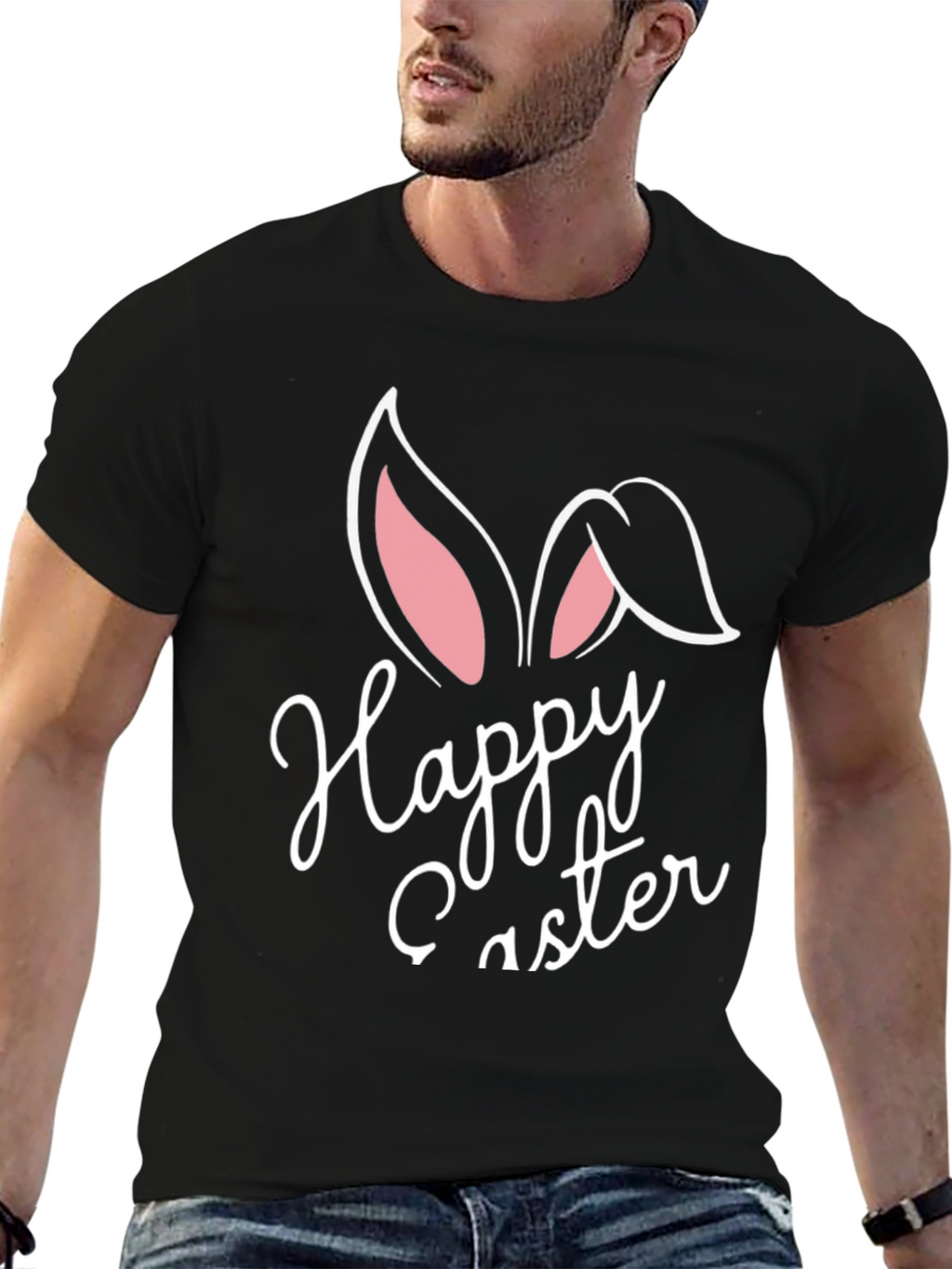 Happy Easter Bunny Ears Graphic T-Shirt