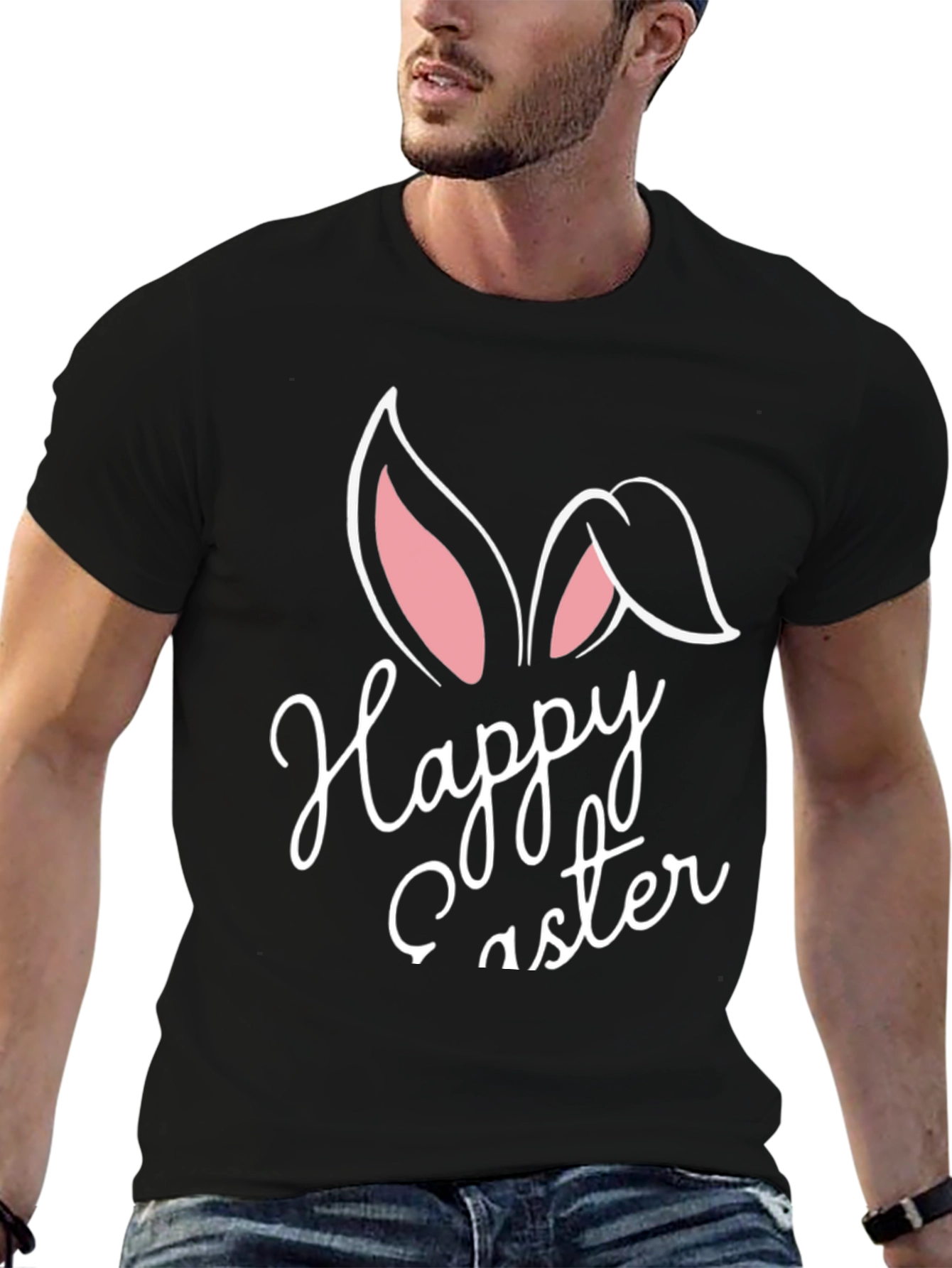 Happy Easter Bunny Ears Graphic T-Shirt