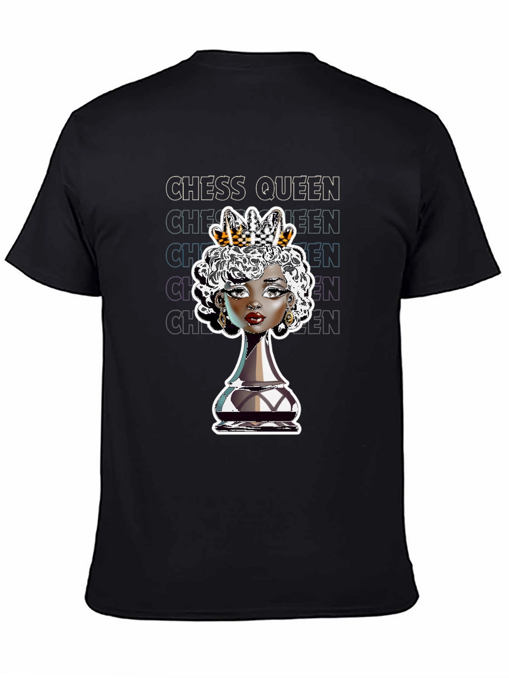 Chess Queen Graphic Tee - Stylish Black T-Shirt