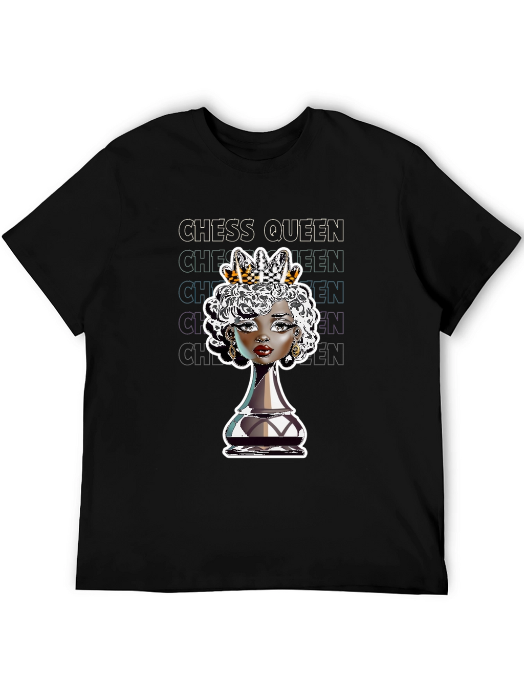 Chess Queen Graphic Tee - Stylish Black T-Shirt