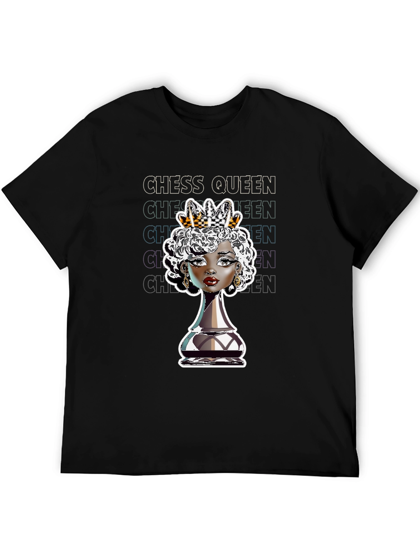 Chess Queen Graphic Tee - Stylish Black T-Shirt