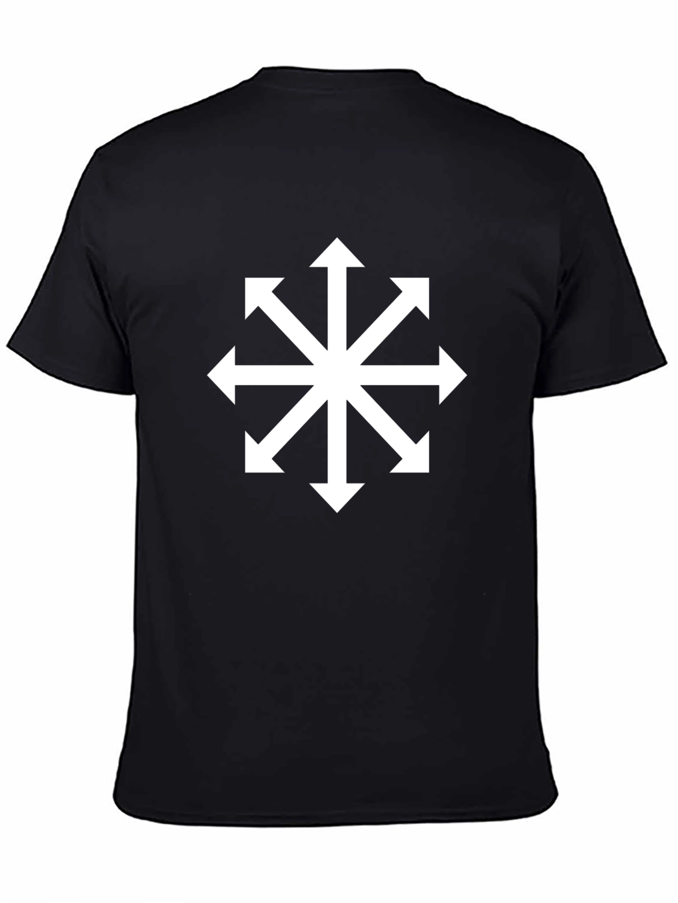 Chaos Star T-Shirt - Black Cotton Tee with Arrow Design