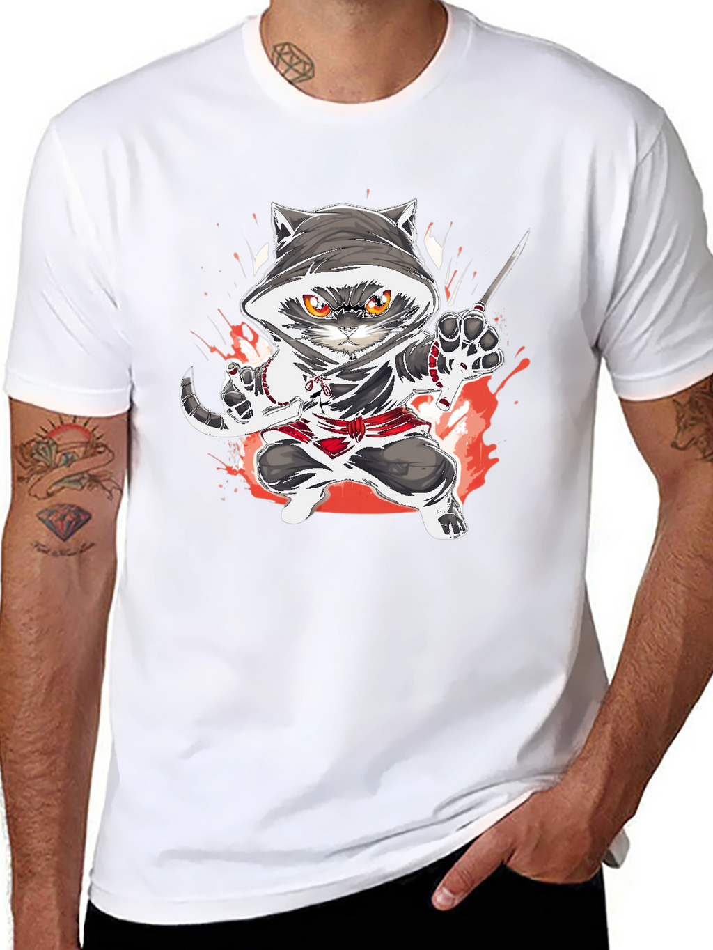 Ninja Cat Graphic T-Shirt