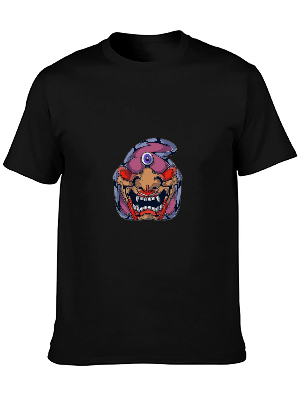 Monster Graphic Print Black T-Shirt