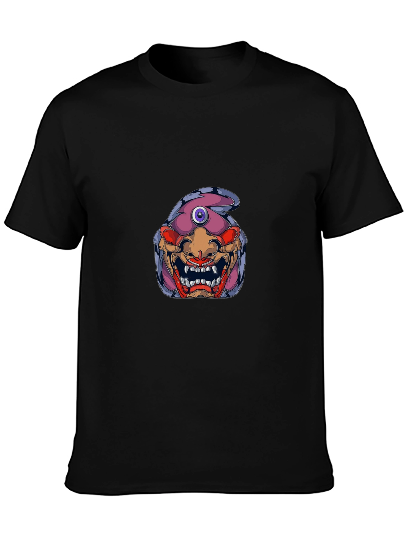 Monster Graphic Print Black T-Shirt