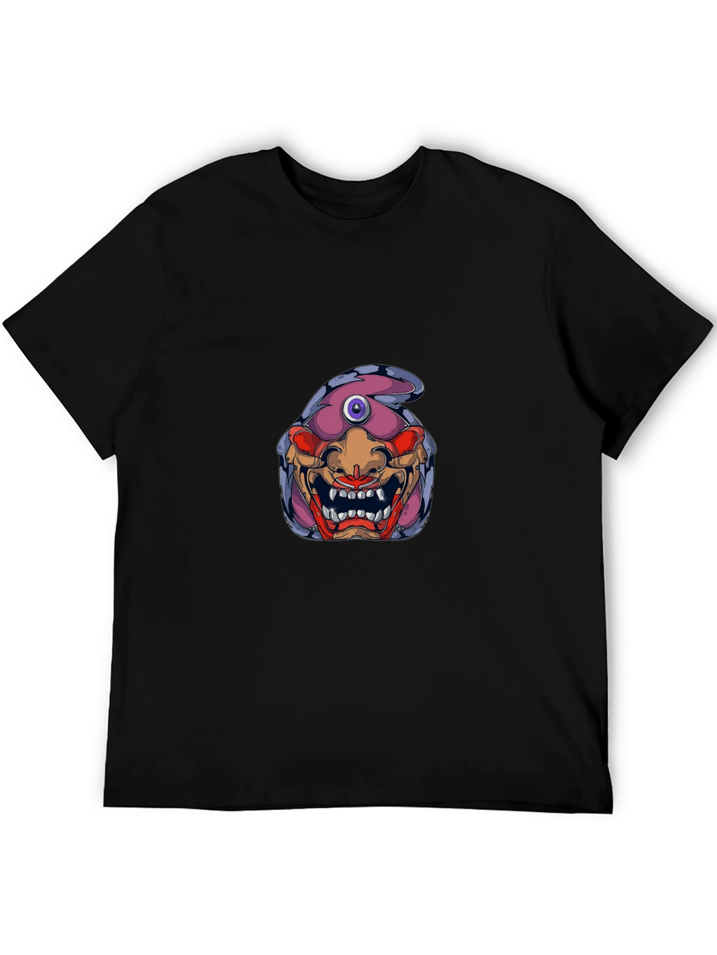 Monster Graphic Print Black T-Shirt