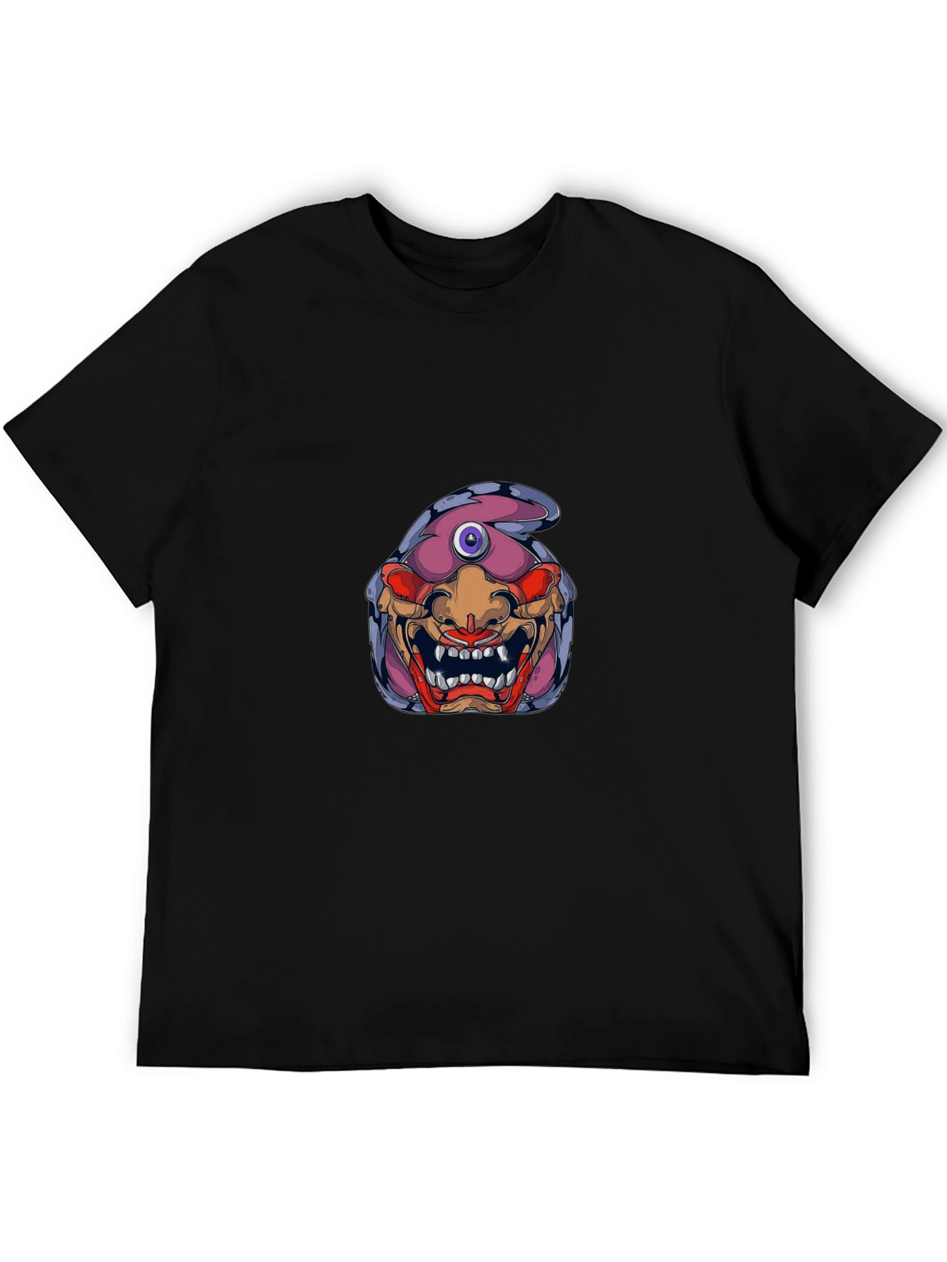Monster Graphic Print Black T-Shirt