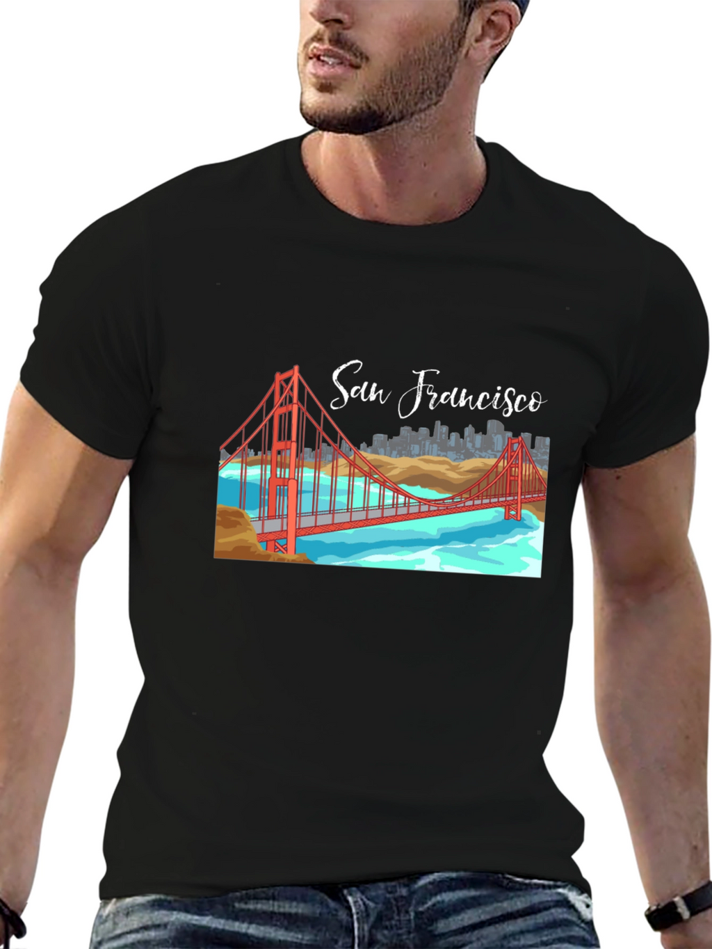 San Francisco Bridge Graphic Tee - Black