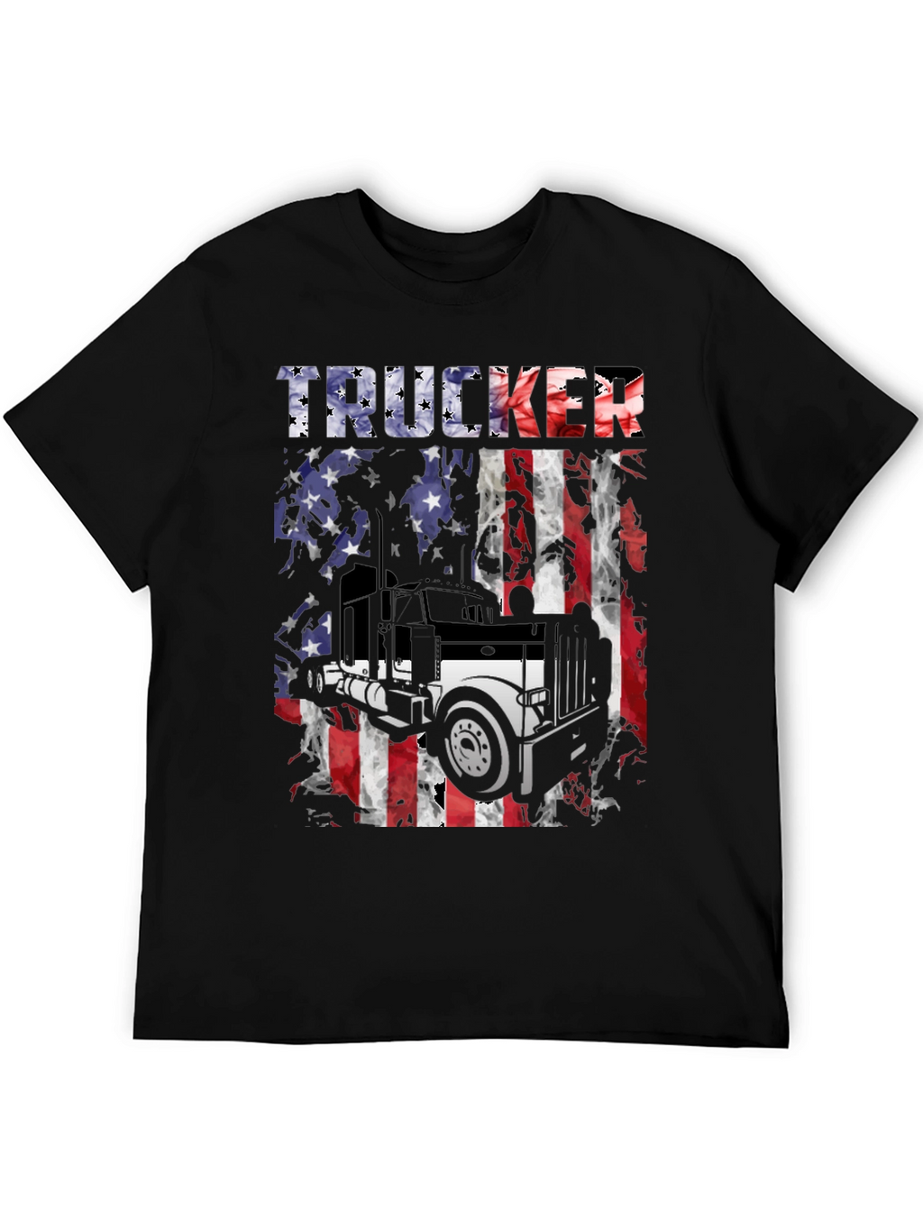 Trucker USA Flag Graphic T-Shirt