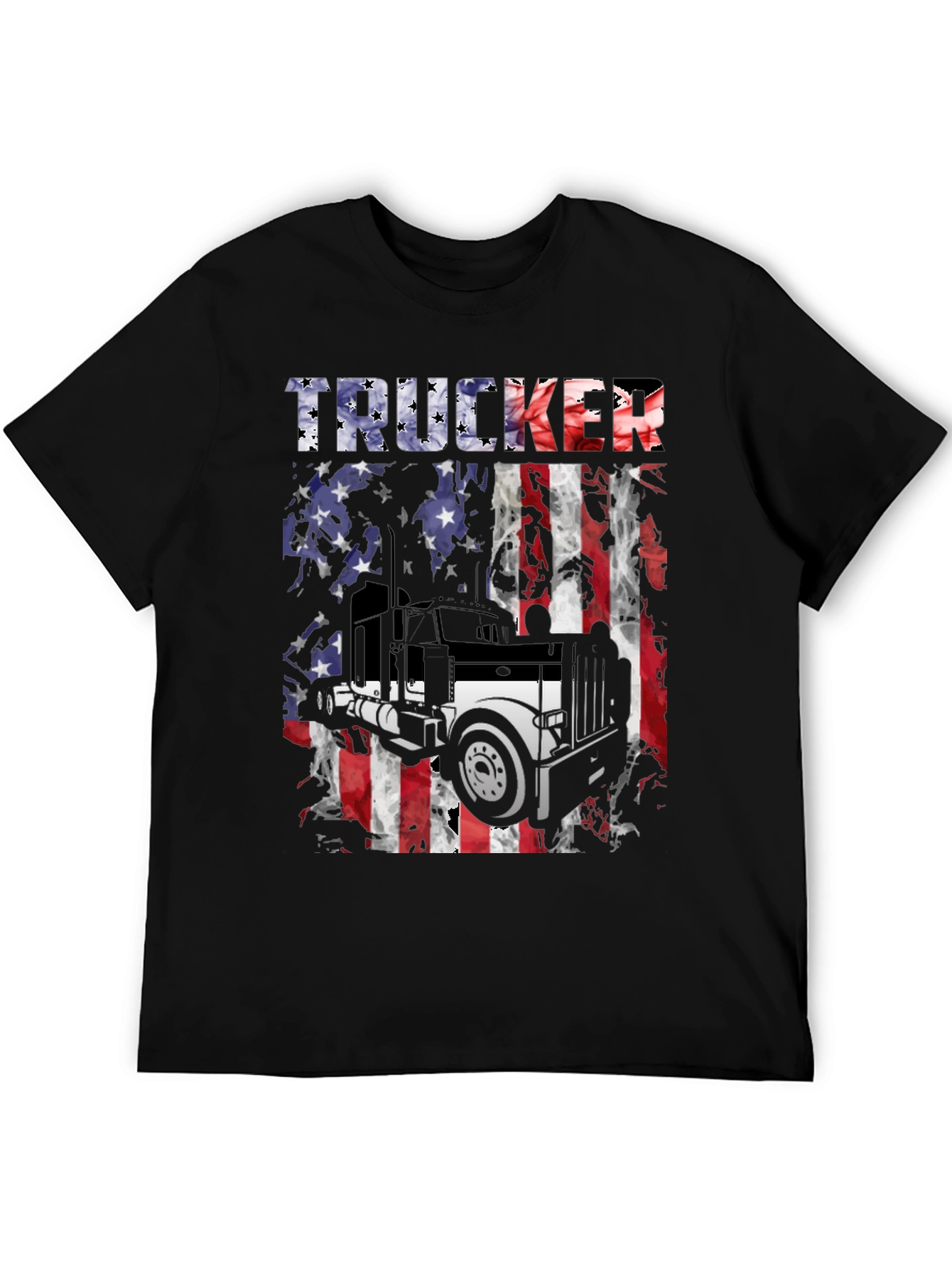 Trucker USA Flag Graphic T-Shirt