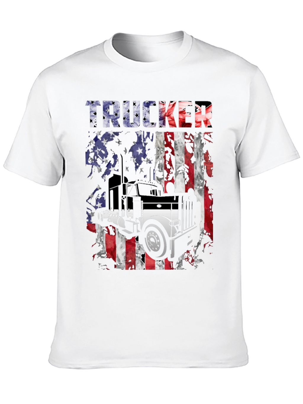 Trucker USA Flag Graphic T-Shirt