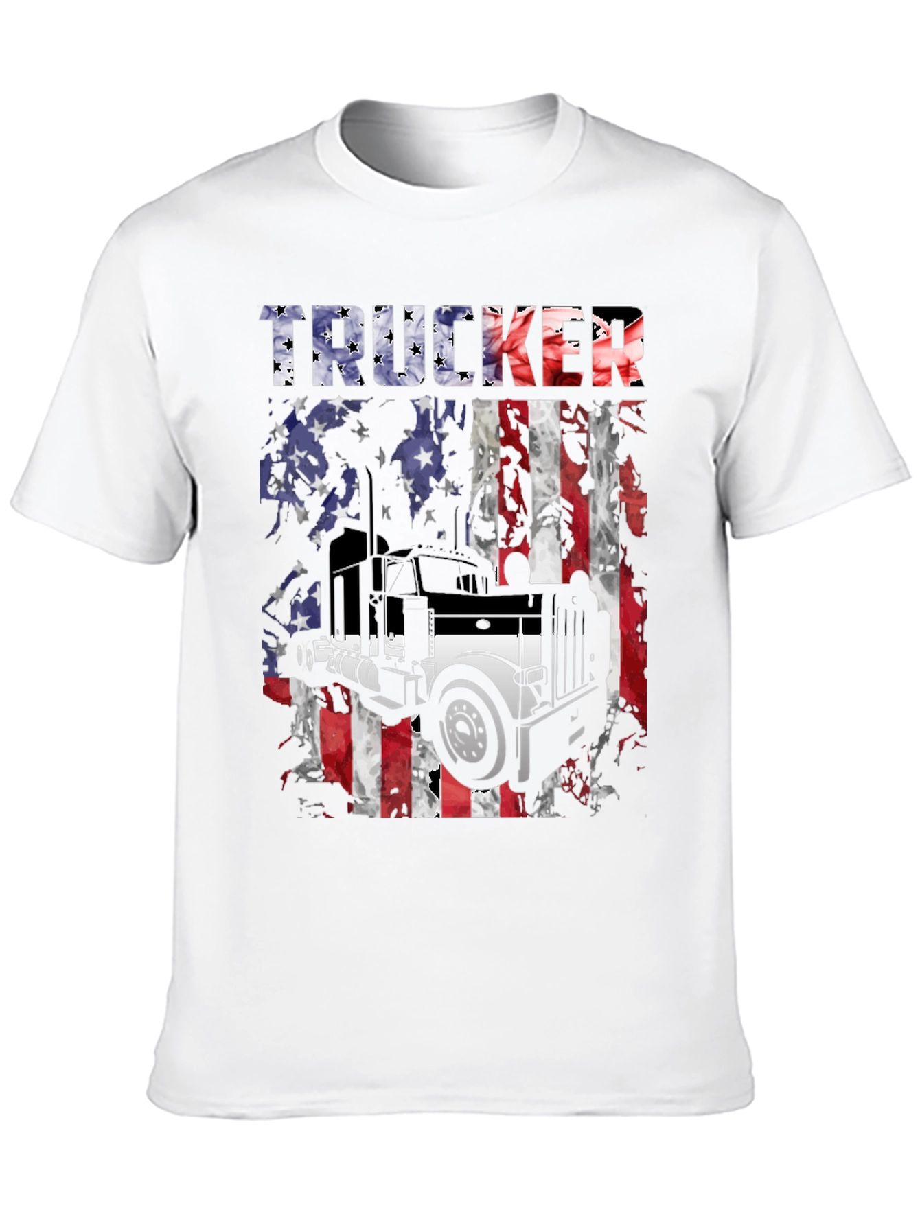 Trucker USA Flag Graphic T-Shirt