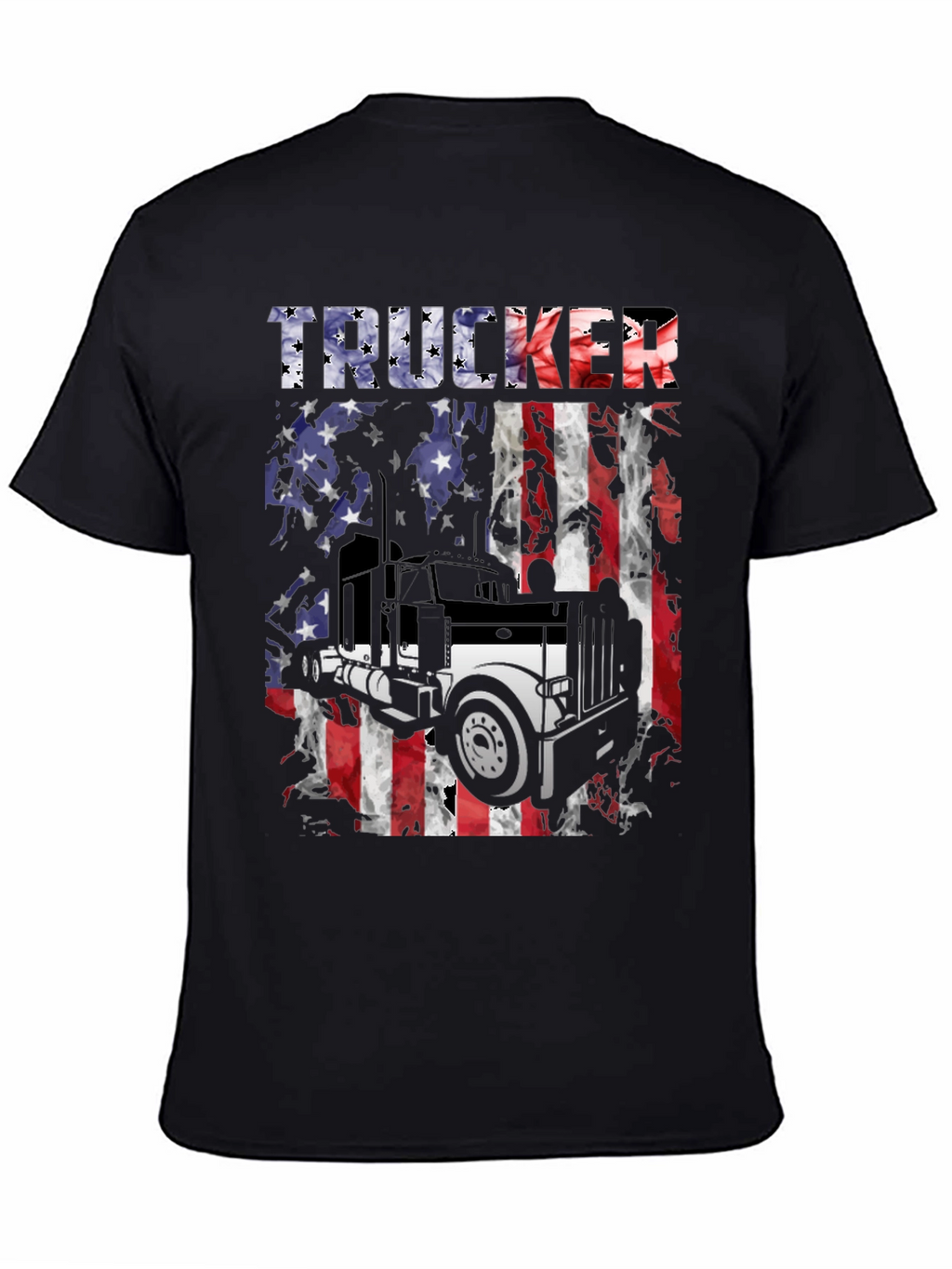 Trucker USA Flag Graphic T-Shirt