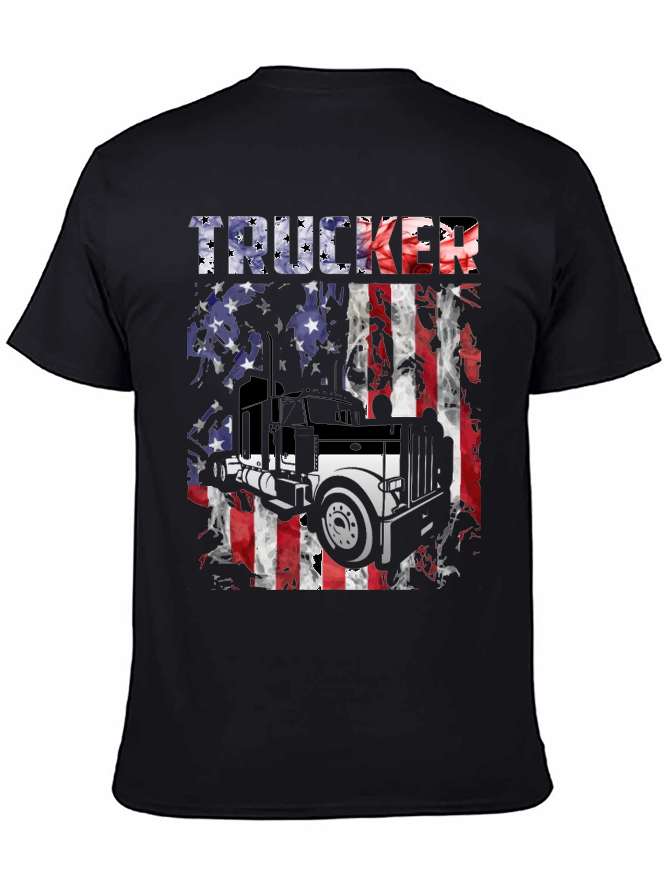 Trucker USA Flag Graphic T-Shirt
