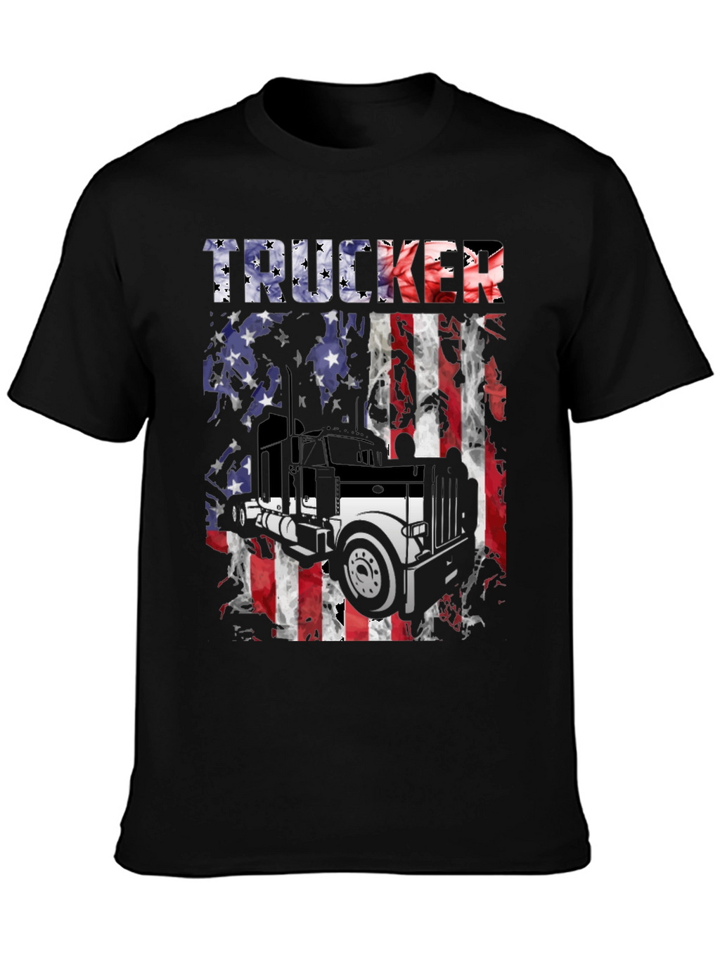 Trucker USA Flag Graphic T-Shirt