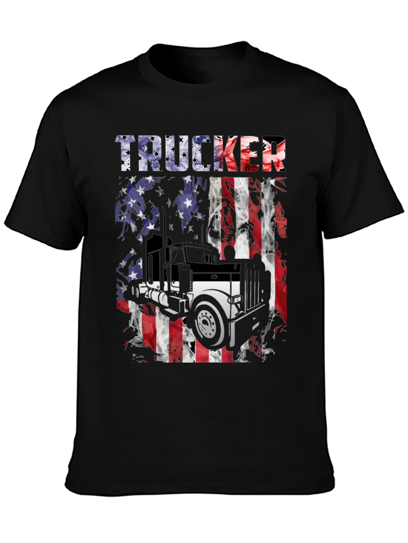 Trucker USA Flag Graphic T-Shirt