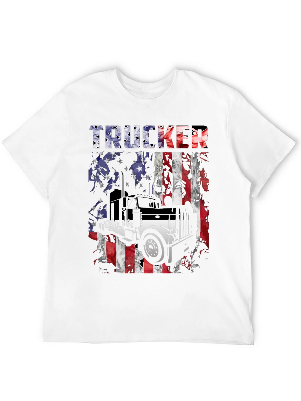 Trucker USA Flag Graphic T-Shirt