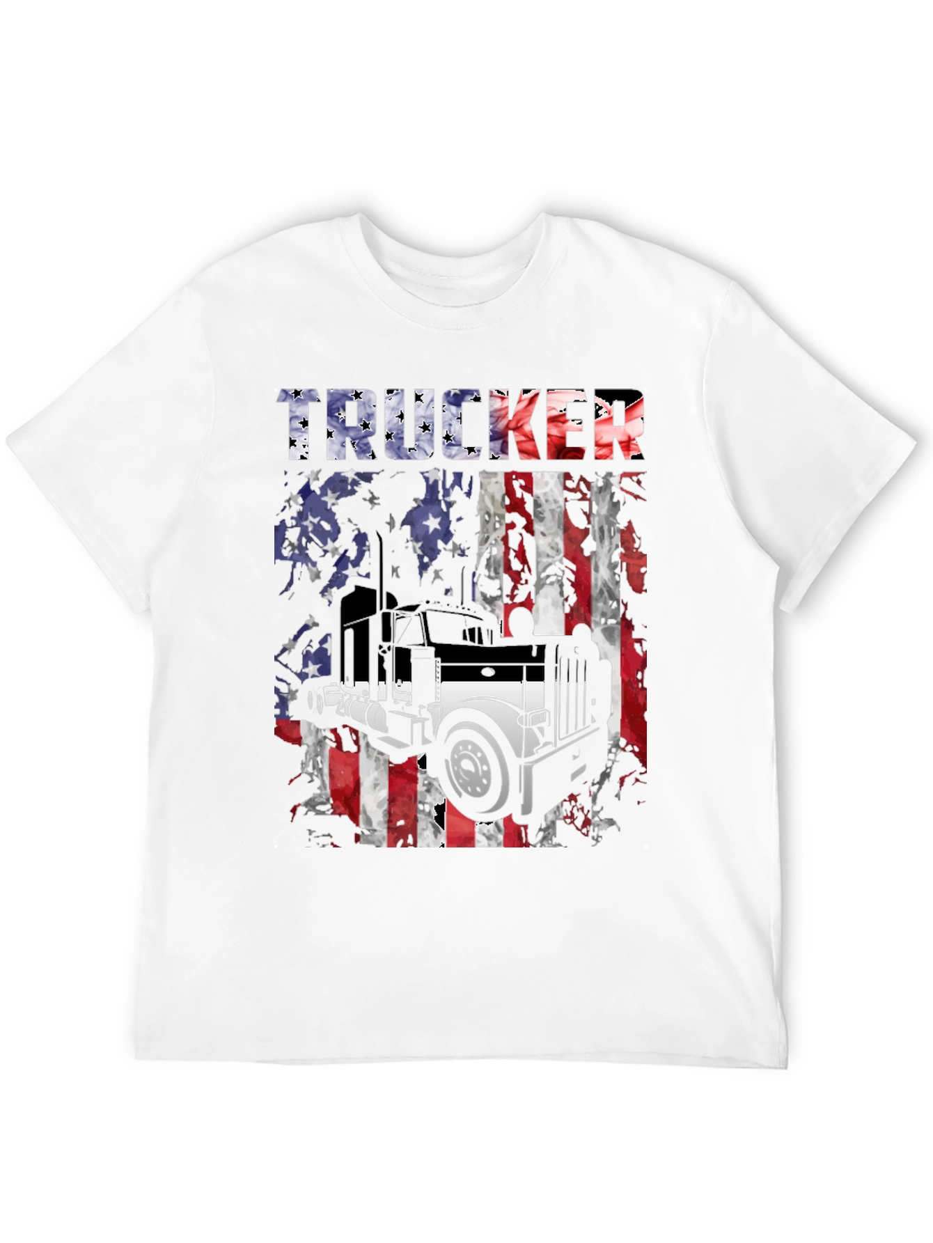 Trucker USA Flag Graphic T-Shirt