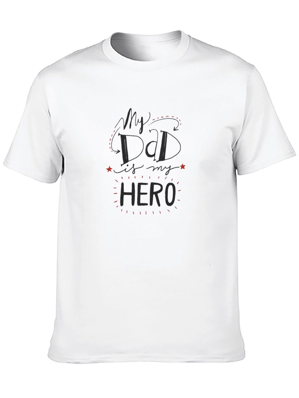 My Dad is My Hero Black T-Shirt