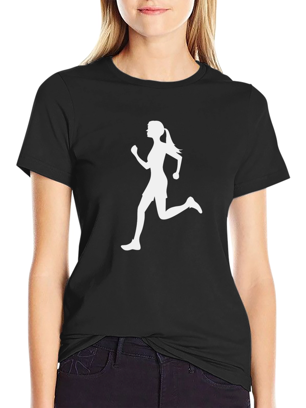 Women Runner Graphic Tee - Black