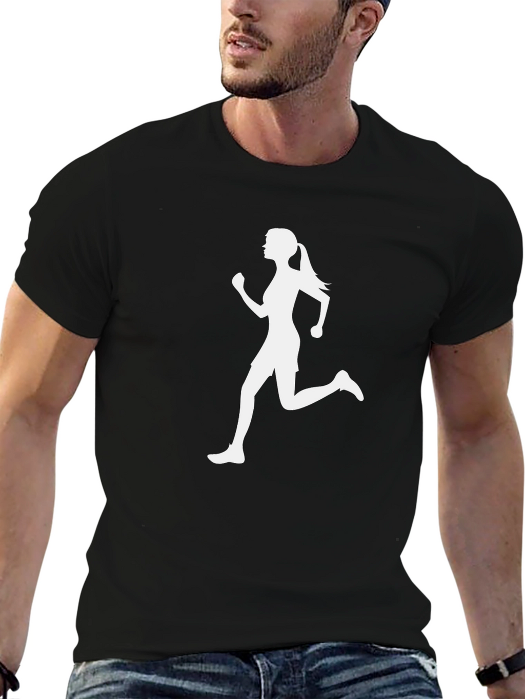 Women Runner Graphic Tee - Black