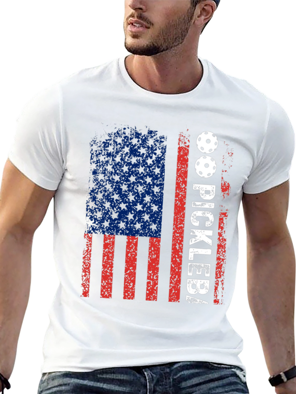Pickleball American Flag Graphic Tee