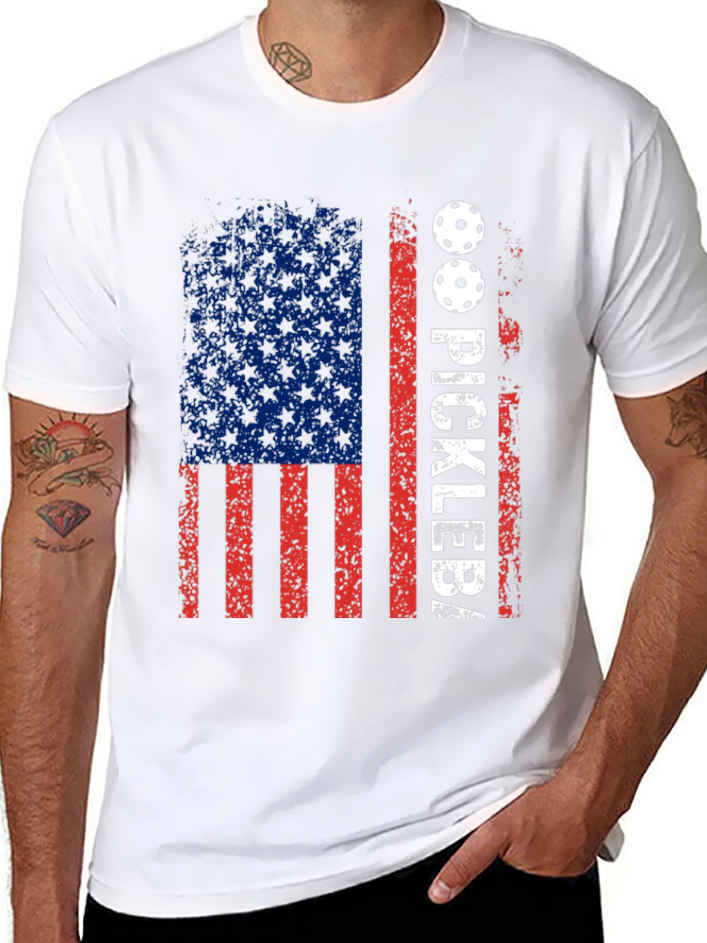 Pickleball American Flag Graphic Tee