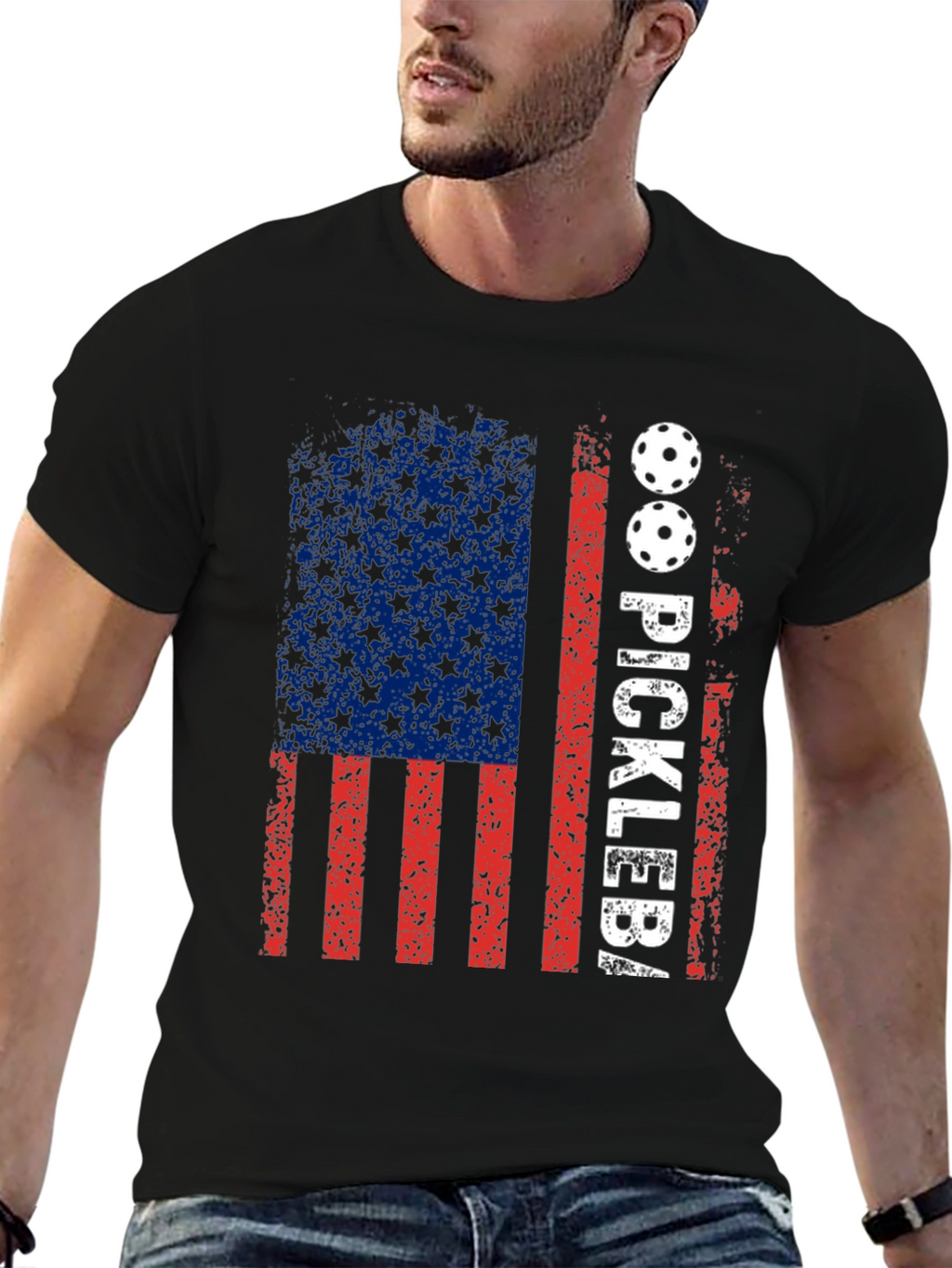 Pickleball American Flag Graphic Tee