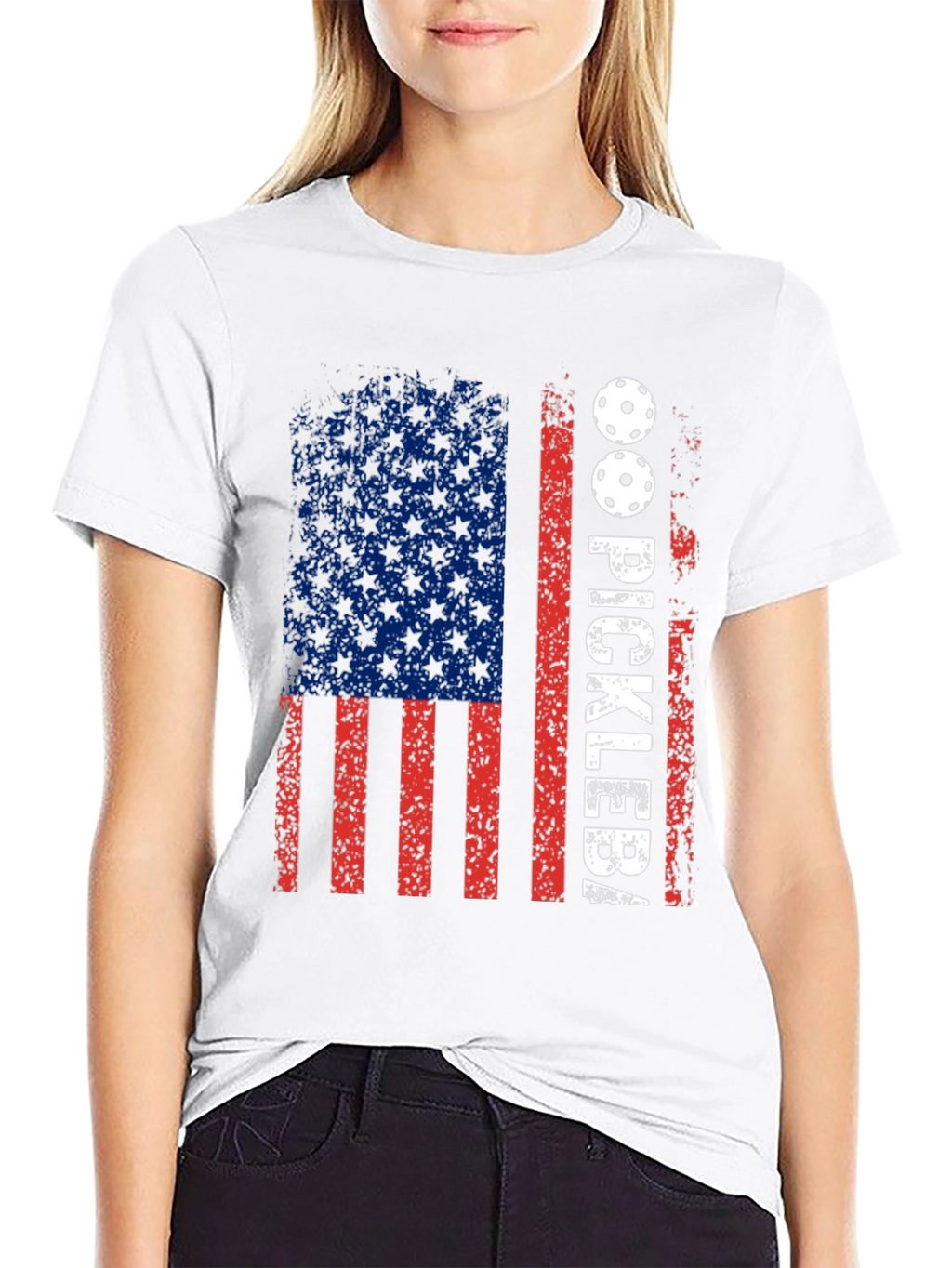 Pickleball American Flag Graphic Tee