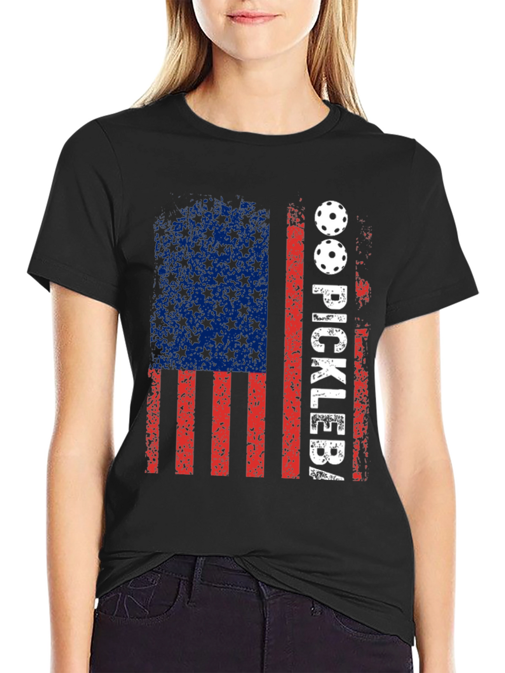 Pickleball American Flag Graphic Tee