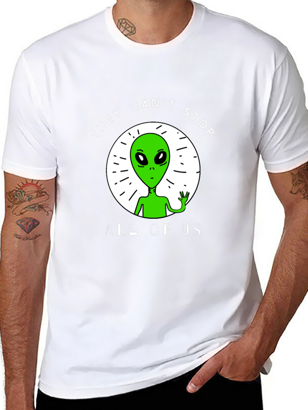 They Cant Stop All Of Us Alien Graphic Tee
