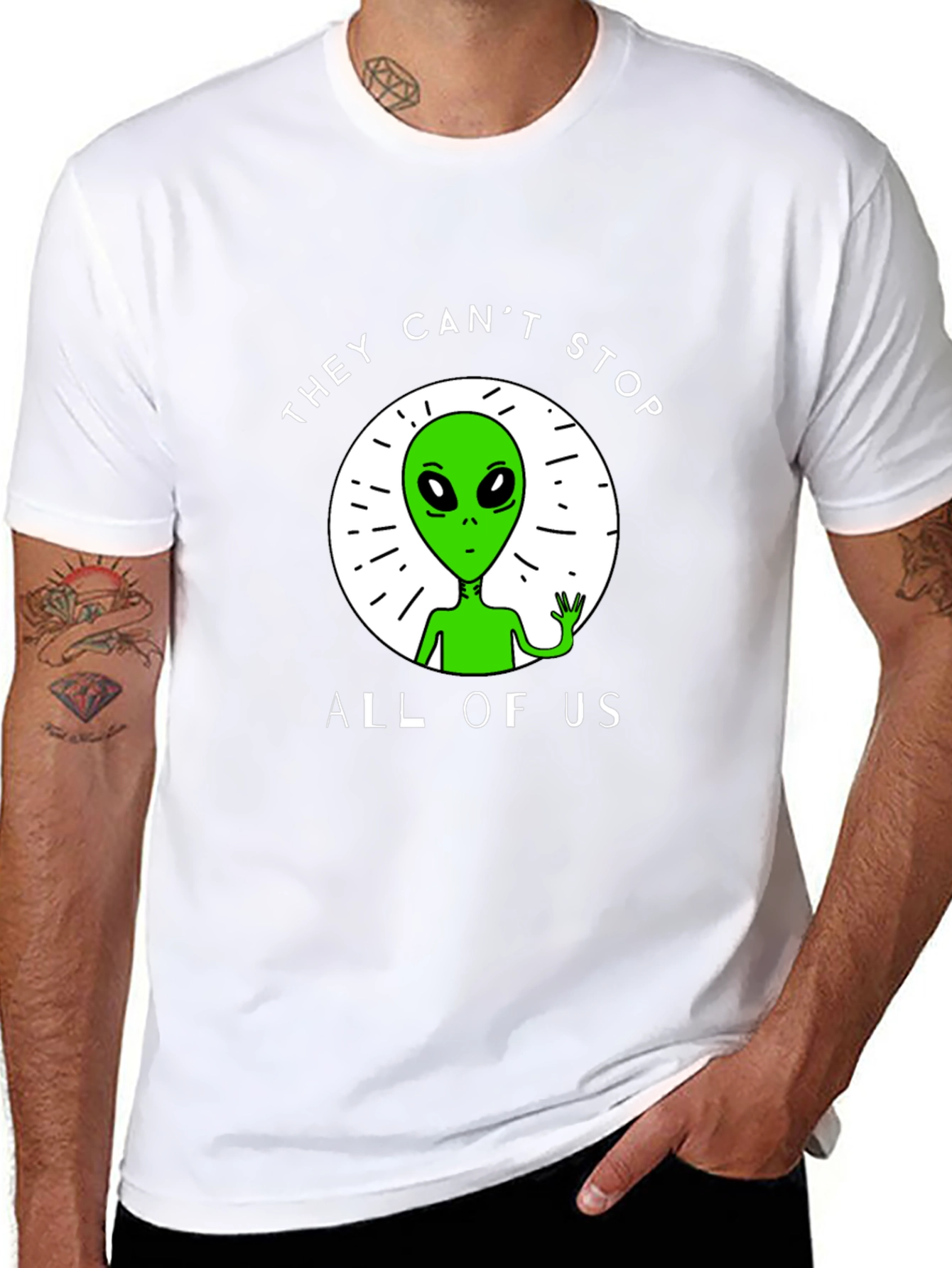 They Cant Stop All Of Us Alien Graphic Tee