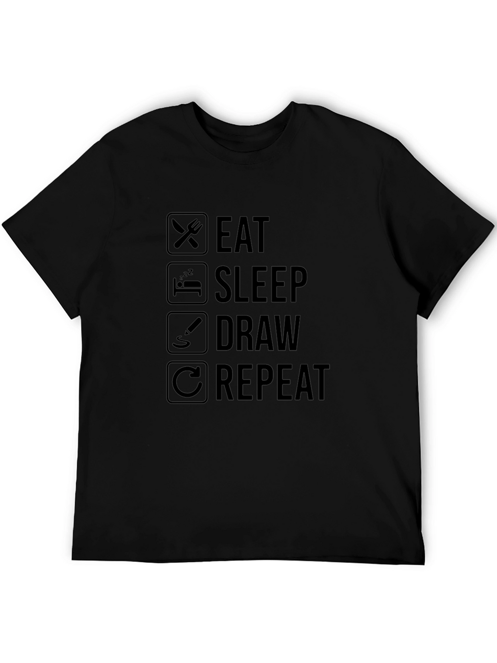 Eat Sleep Draw Repeat Graphic T-Shirt